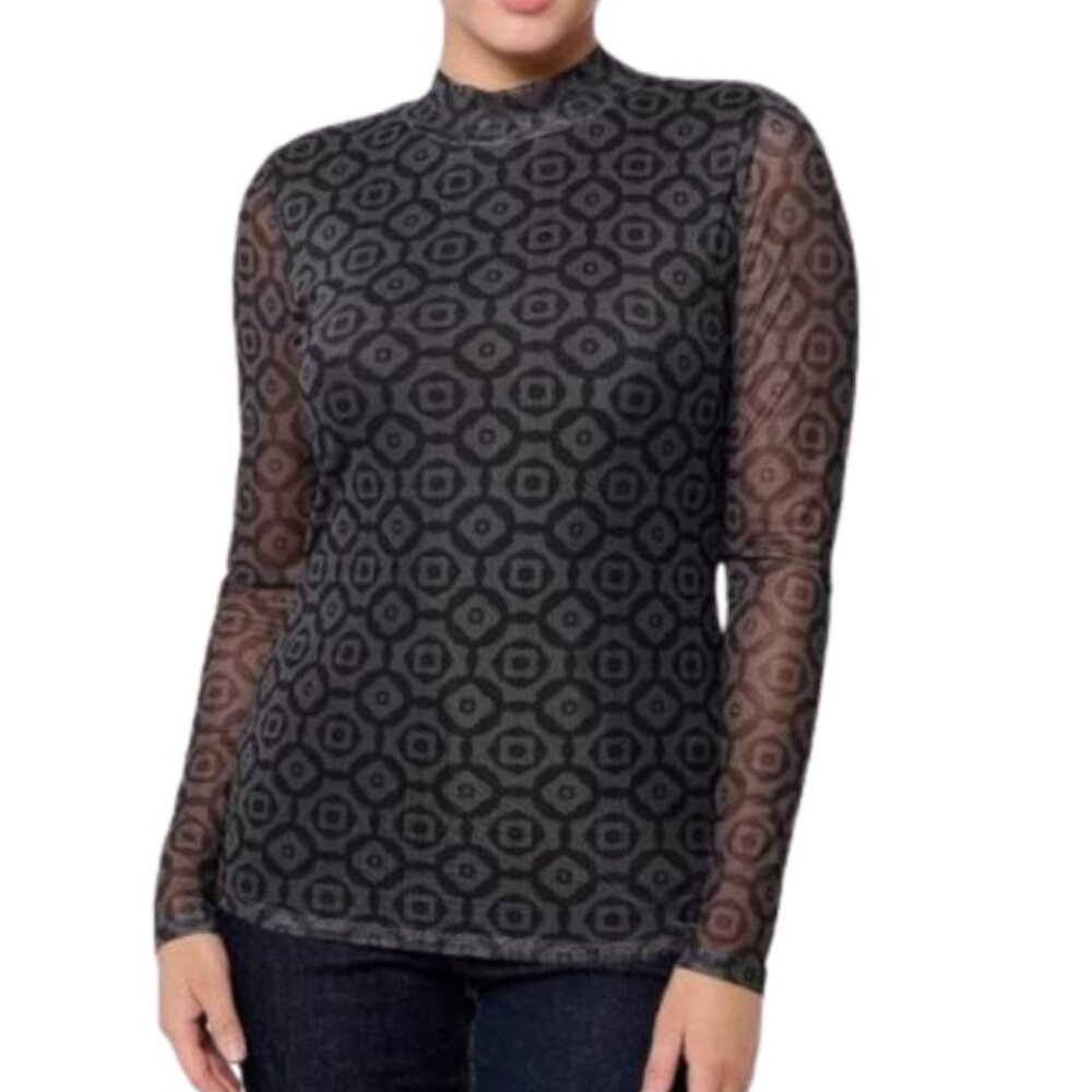 Girl With Curves Printed Knit Mesh Long-NWOT